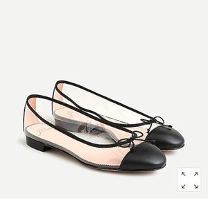 J. Crew Transparent Kiki Ballet Flats with Cap Toe